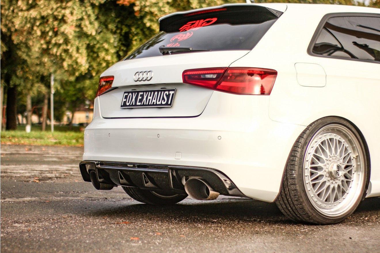 Fox Duplex Auspuff Sportauspuff Endschalldämpfer für Audi A3 8V Sportback 2.0