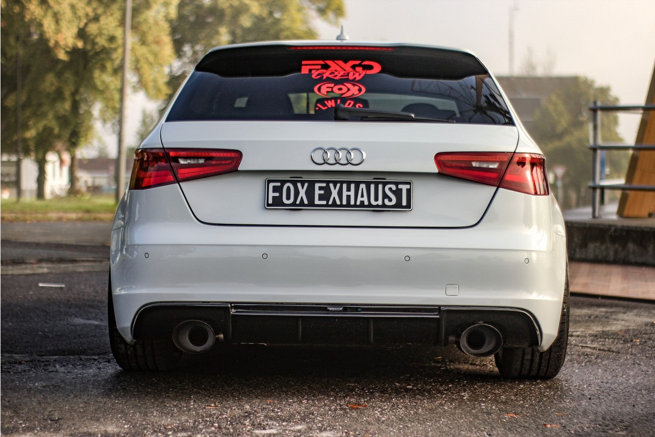 Fox Duplex Auspuff Sportauspuff Endschalldämpfer für Audi A3 8V Sportback 2.0