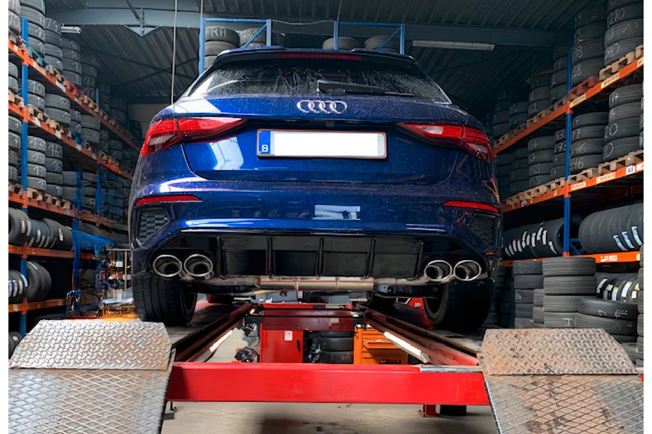 Fox Duplex Auspuff Sportauspuff Endschalldämpfer für Audi A3 GY Sportback 1.5