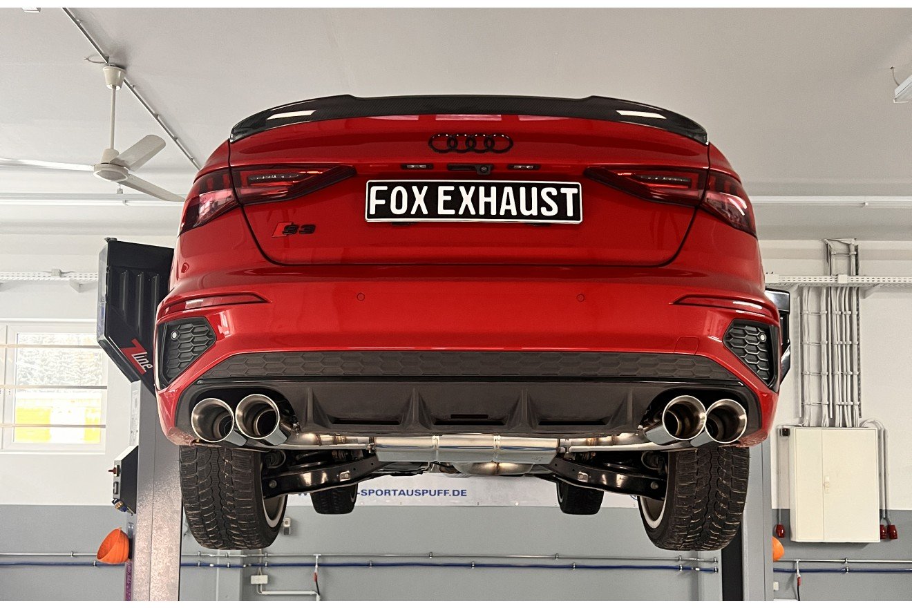 Fox Duplex Auspuff Sportauspuff Endschalldämpfer Halbanlage für Audi S3 GY Limo