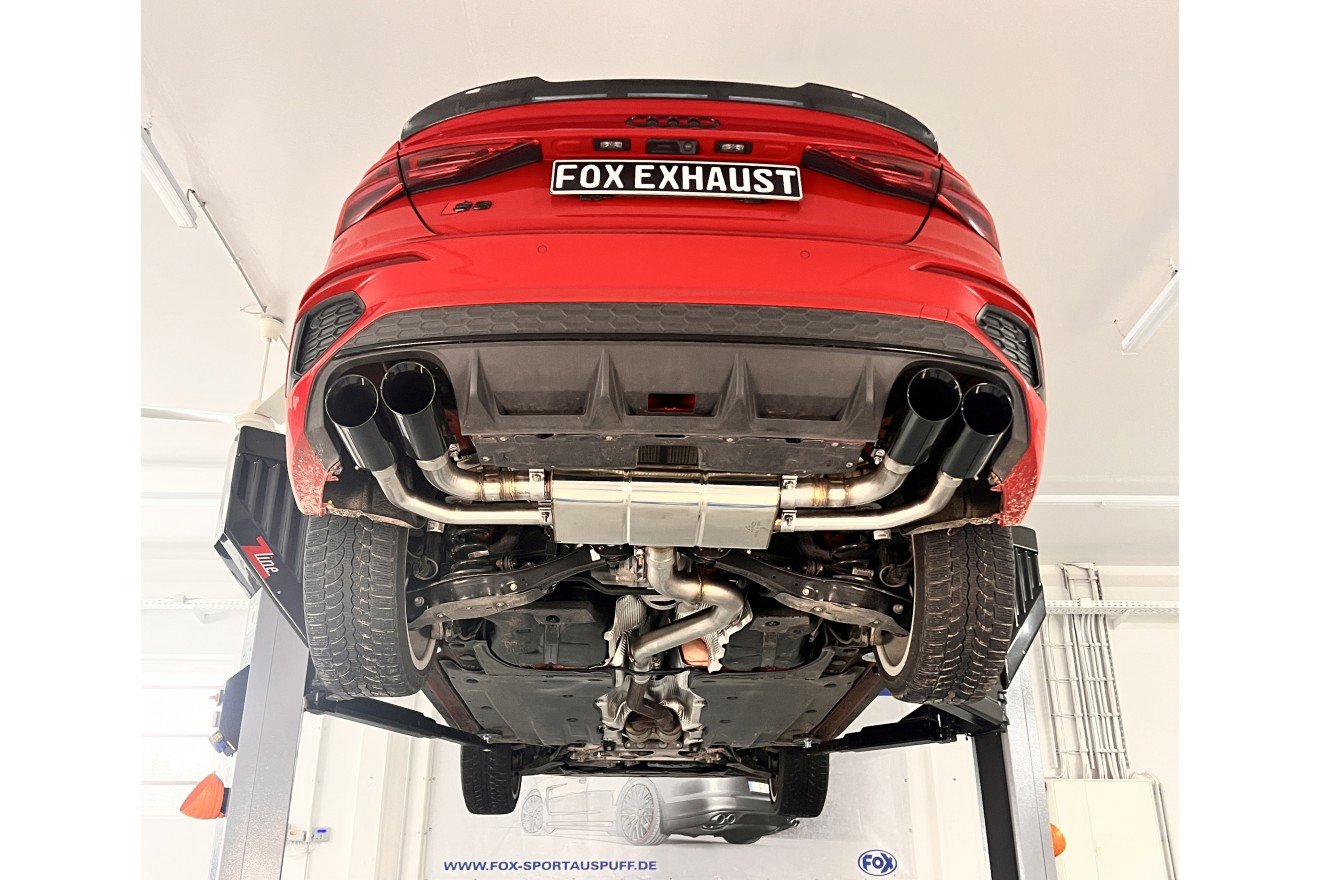 Fox Duplex Auspuff Sportauspuff Endschalldämpfer Halbanlage für Audi S3 GY Limo
