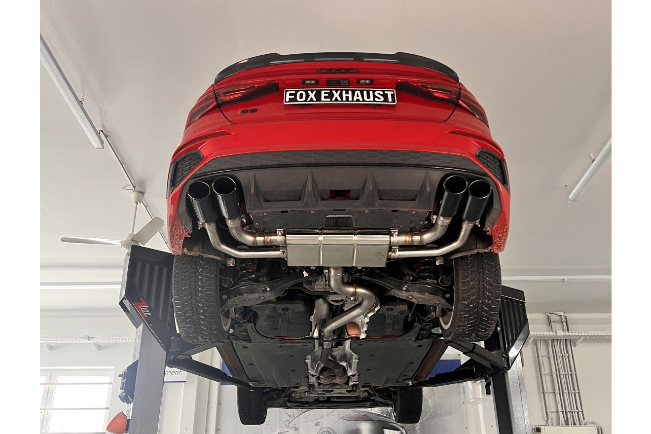 Fox Duplex Auspuff Sportauspuff Endschalldämpfer Halbanlage für Audi S3 GY Limo