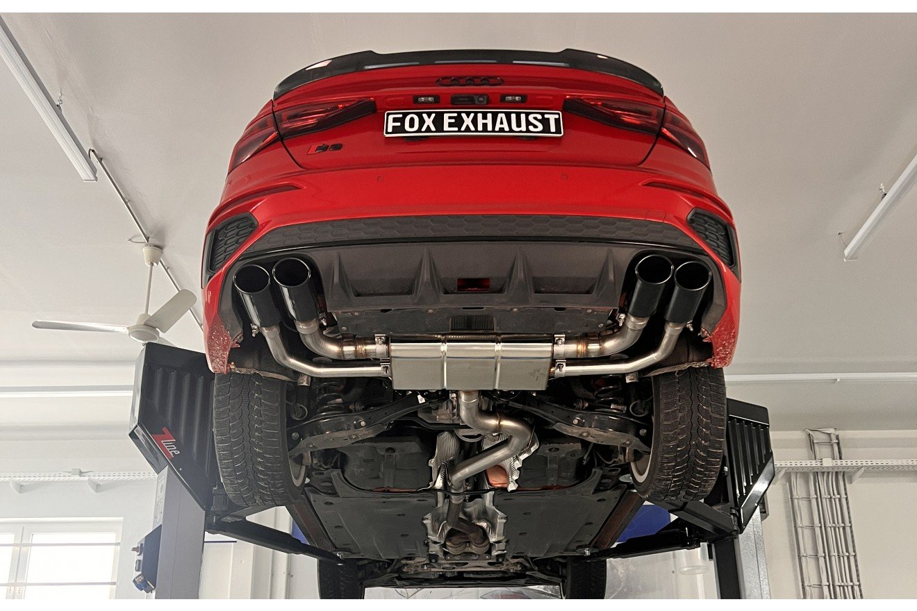 Fox Duplex Auspuff Sportauspuff Endschalldämpfer Halbanlage für Audi S3 GY Limo