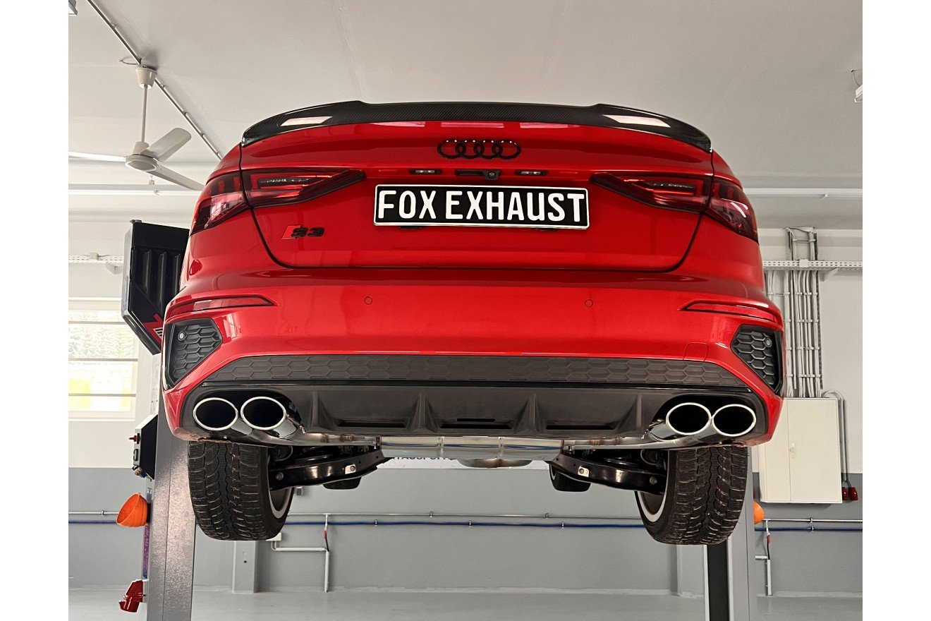 Fox Duplex Auspuff Sportauspuff Endschalldämpfer Halbanlage für Audi S3 GY Limo