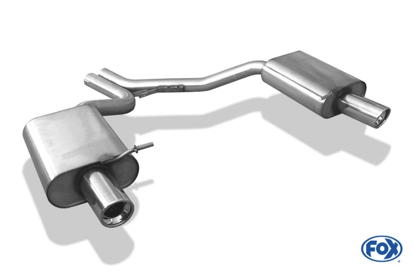 Fox Duplex Auspuff Sportauspuff Sportendschalldämpfer für Audi A4 Typ B6 1x90