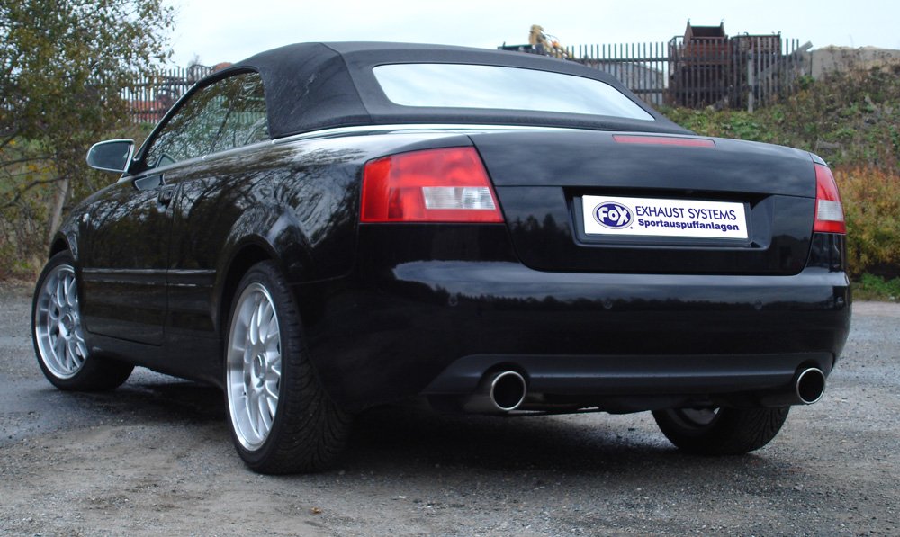Fox Duplex Auspuff Sportauspuff Endschalldämpfer für Audi A4 Typ B7 Cabrio/ Limo