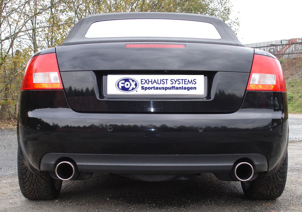Fox Duplex Auspuff Sportauspuff Endschalldämpfer für Audi A4 Typ B7 Cabrio/ Limo