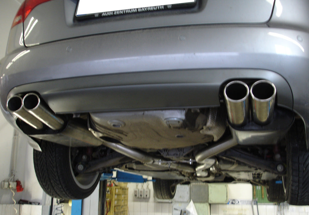 Fox Duplex Auspuff Sportauspuff Endschalldämpfer für Audi A4 Typ B7 quattro