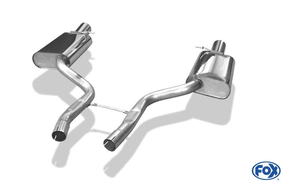 Fox Duplex Auspuff Sportauspuff Endschalldämpfer für Audi A4 Quattro B7 Limo 3.2