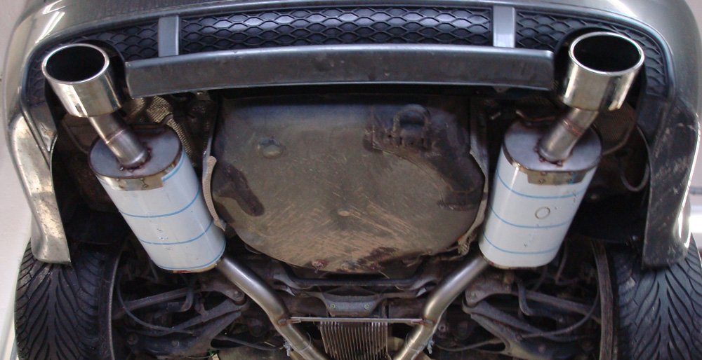 Fox Duplex Auspuff Sportauspuff Sportendschalldämpfer für Audi A6/S6 quattro 4B