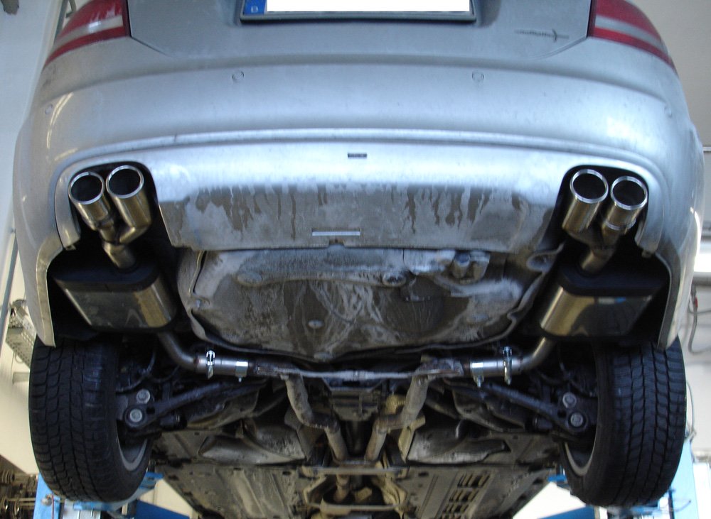 Fox Duplex Auspuff Sportauspuff Sportendschalldämpfer für Audi A6 Typ 4F 2x76