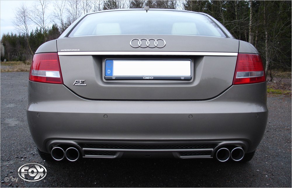 Fox Duplex Auspuff Sportauspuff Endschalldämpfer für Audi A6 Typ 4F quattro 2x76
