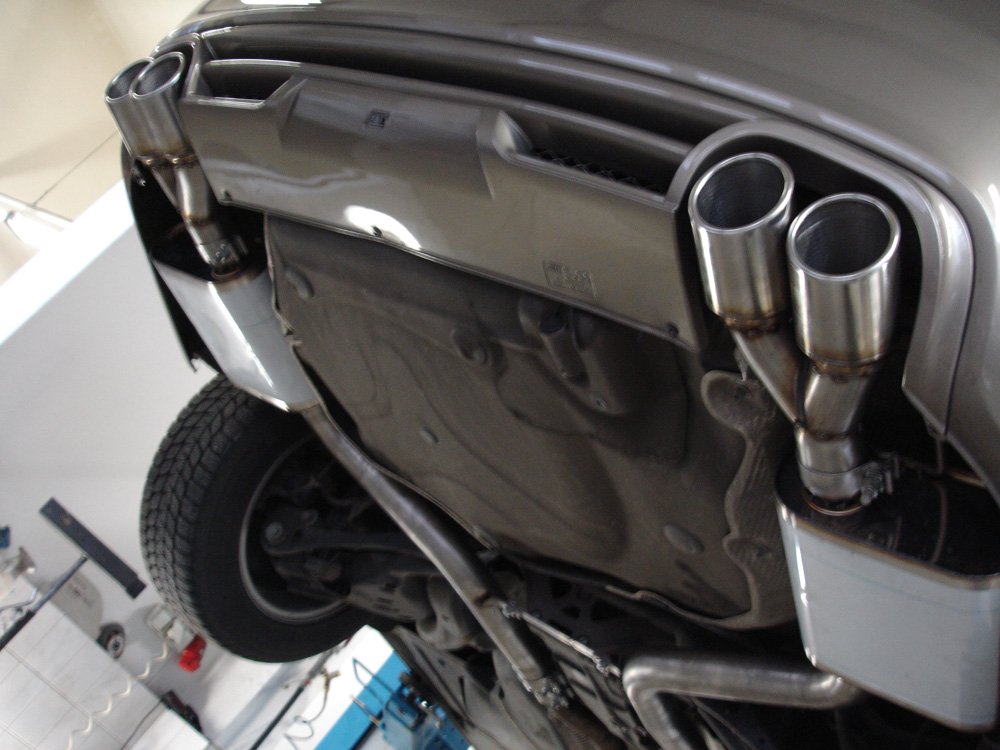 Fox Duplex Auspuff Sportauspuff Endschalldämpfer für Audi A6 Typ 4F quattro 2x76