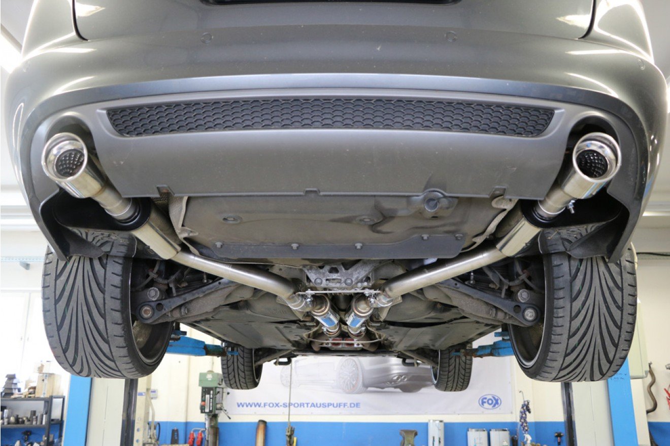 Fox Duplex Auspuff Sportauspuff Endschalldämpfer für Audi A6 Typ 4F quattro 1x90