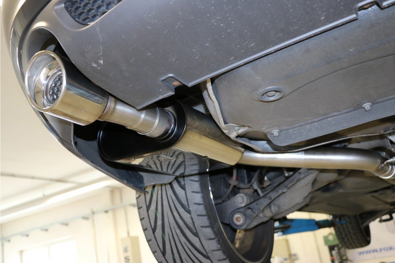 Fox Duplex Auspuff Sportauspuff Endschalldämpfer für Audi A6 Typ 4F quattro 1x90