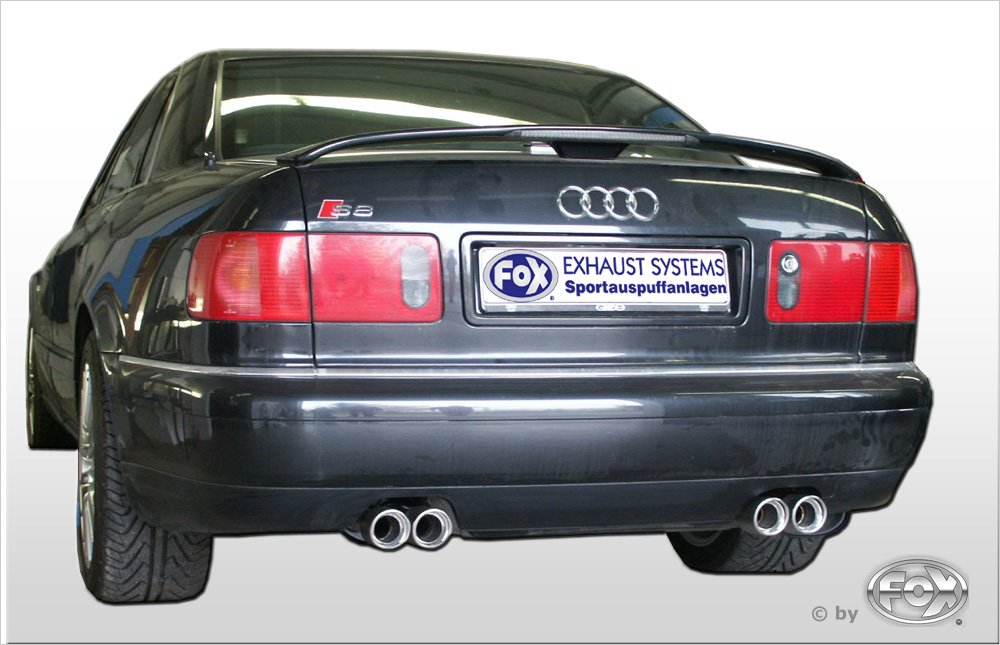 Fox Duplex Auspuff Sportauspuff Endschalldämpfer für Audi A8/ S8 Typ D2 2x76