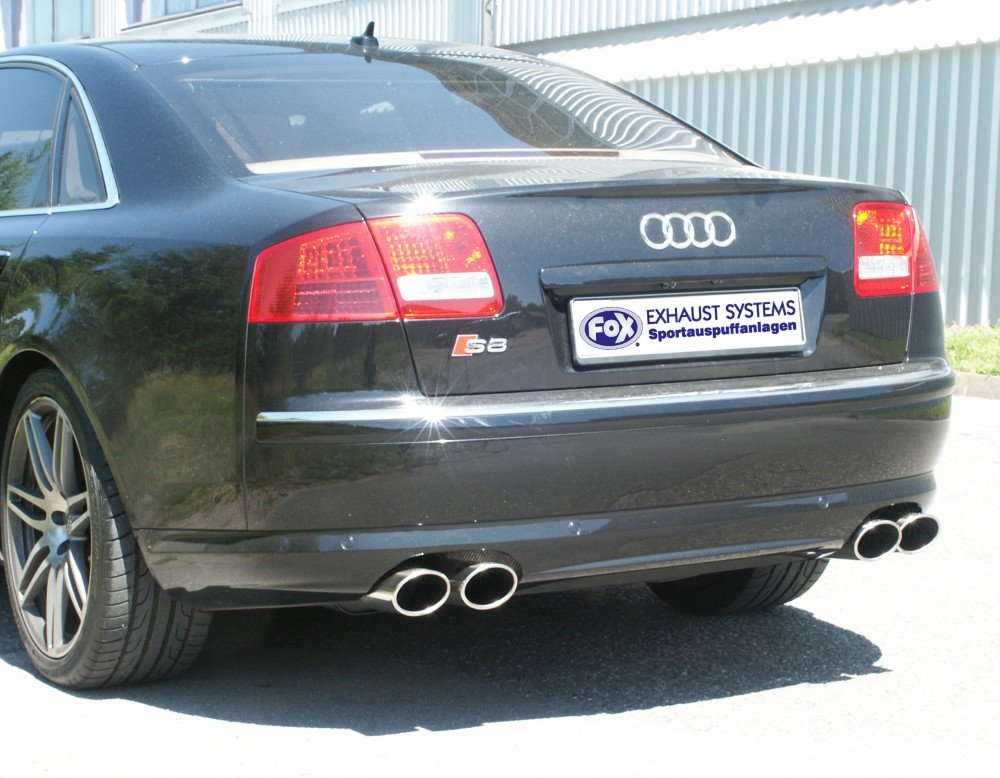 Fox Auspuff Sportauspuff Duplex Sportendschalldämpfer für Audi S8 - 4E 5.2l