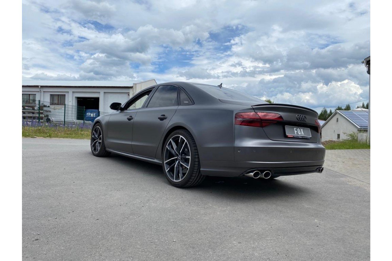 Fox Duplex Auspuff Sportauspuff Endschalldämpfer für Audi S8 4H mit Klappen 4,0l