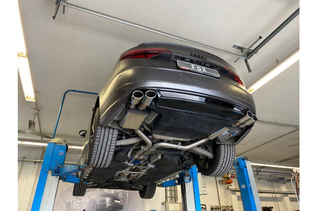 Fox Duplex Auspuff Sportauspuff Endschalldämpfer für Audi S8 4H mit Klappen 4,0l