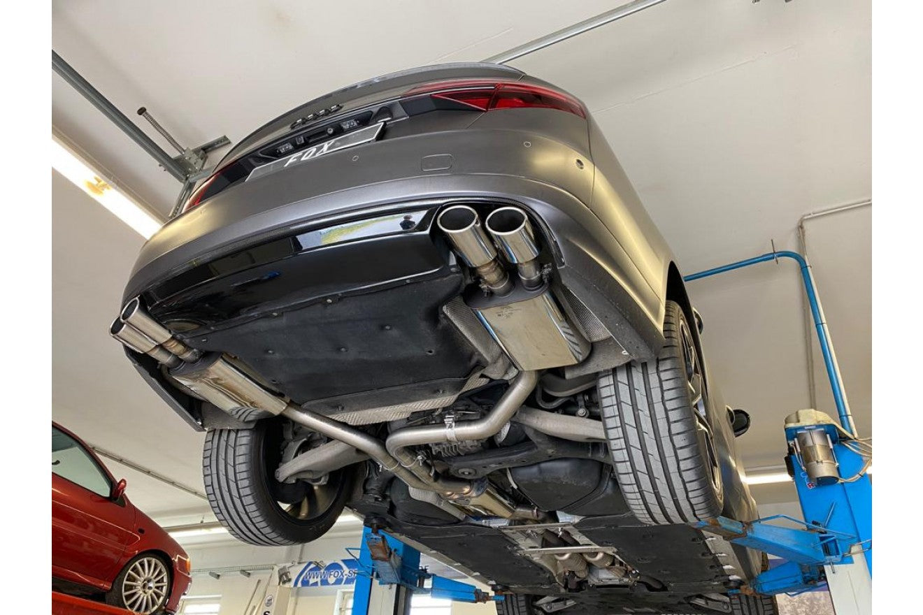 Fox Duplex Auspuff Sportauspuff Endschalldämpfer für Audi S8 4H mit Klappen 4,0l