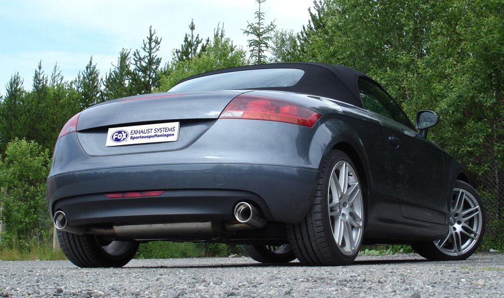 Fox Duplex Auspuff Sportauspuff Endschalldämpfer für Audi TT 8J - Turbo 1x90