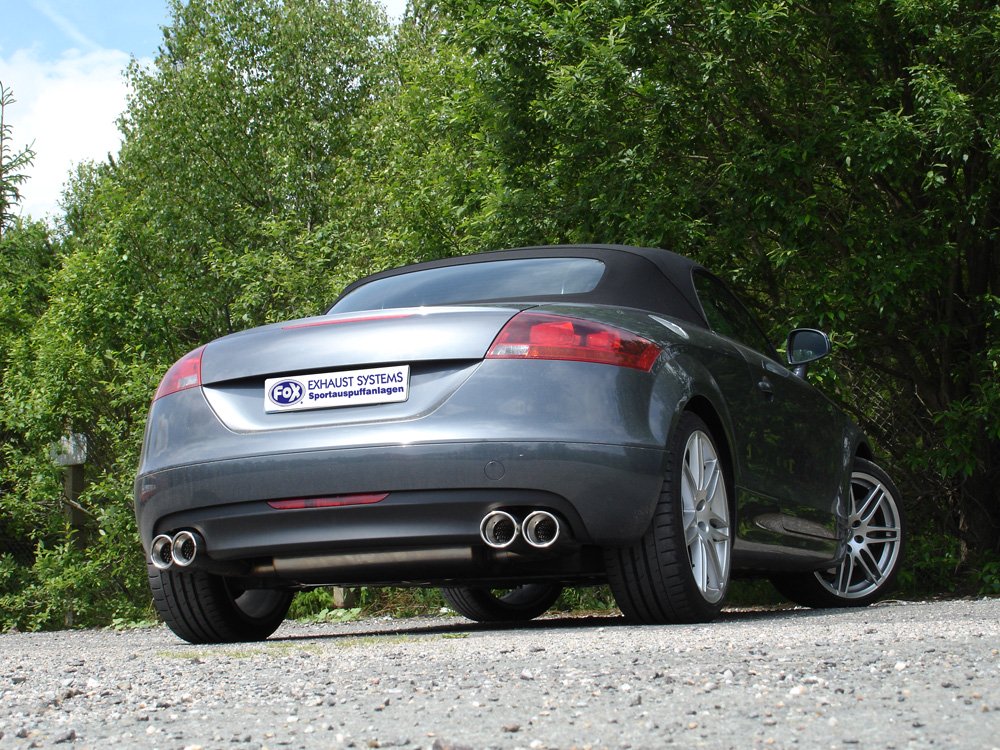 Fox Duplex Auspuff Sportauspuff Endschalldämpfer für Audi TT 8J 3,2 V6 2x100