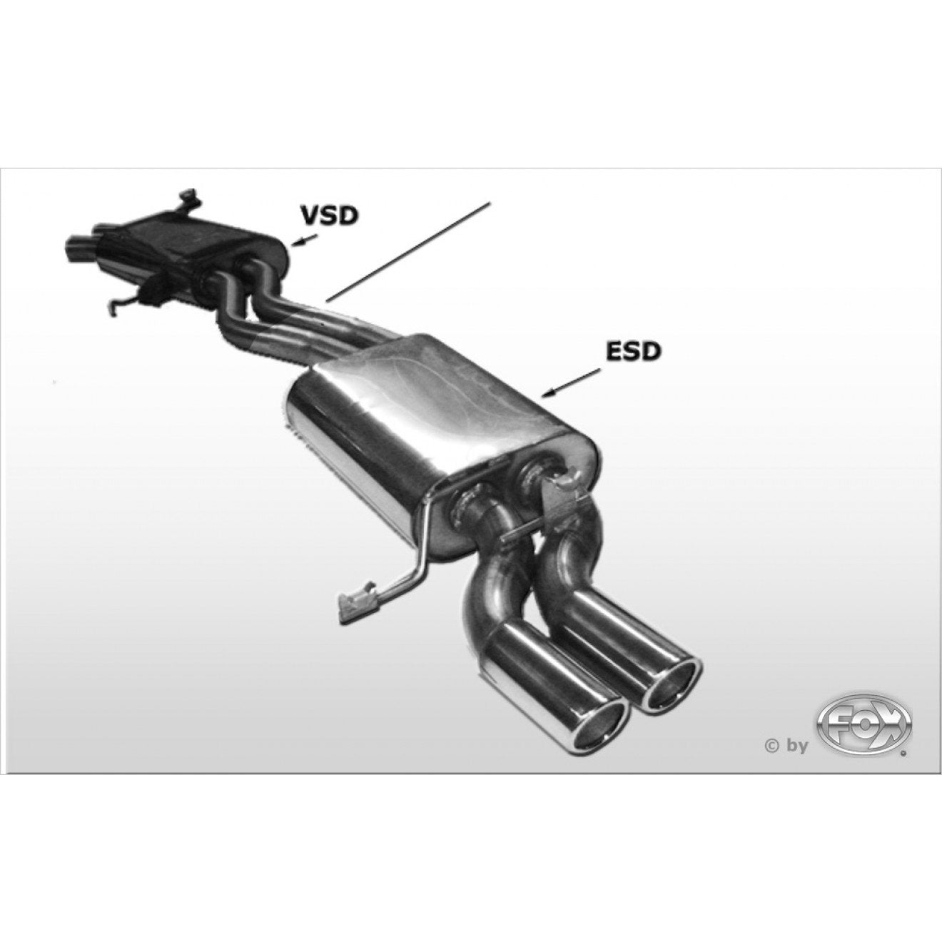 Fox Auspuff Sportauspuff Komplettanlage für Audi 200 quattro 44Q Limo 2.2l 20V T