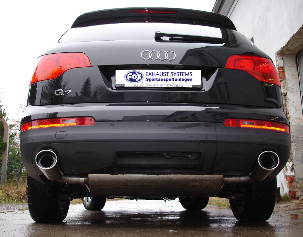 Fox Duplex Auspuff Sportauspuff Endschalldämpfer für Audi Q7 3.0l 129x106 Typ 32