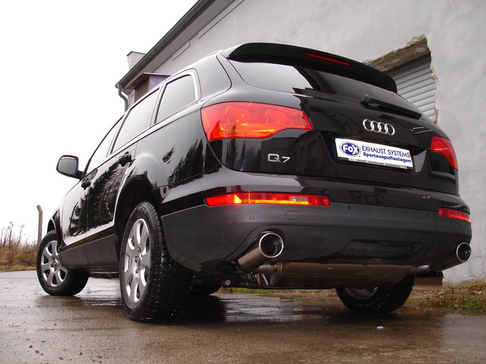 Fox Duplex Auspuff Sportauspuff Endschalldämpfer für Audi Q7 3.0l 129x106 Typ 32