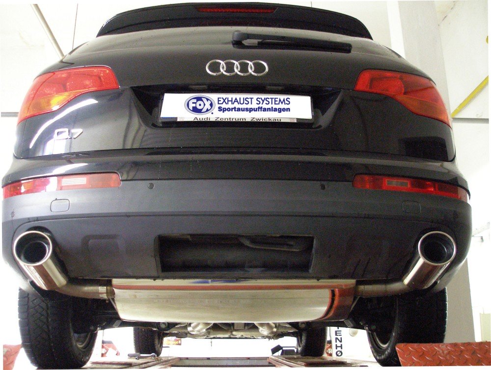 Fox Duplex Auspuff Sportauspuff Endschalldämpfer für Audi Q7 3.0l 129x106 Typ 32
