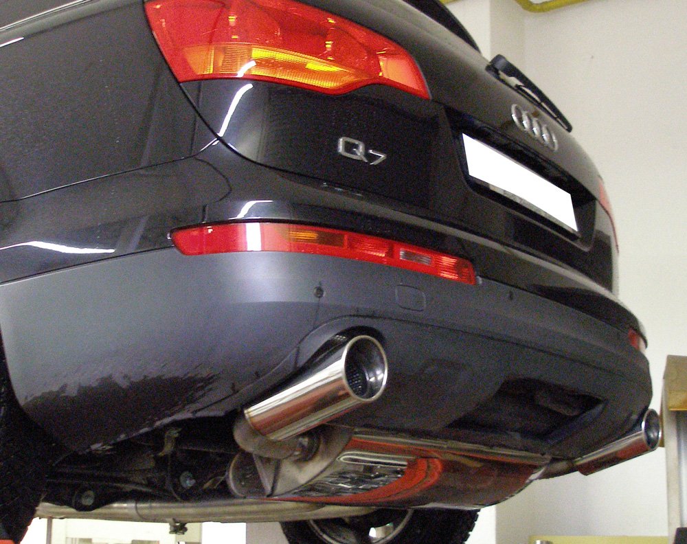 Fox Duplex Auspuff Sportauspuff Endschalldämpfer für Audi Q7 3.0l 129x106 Typ 32