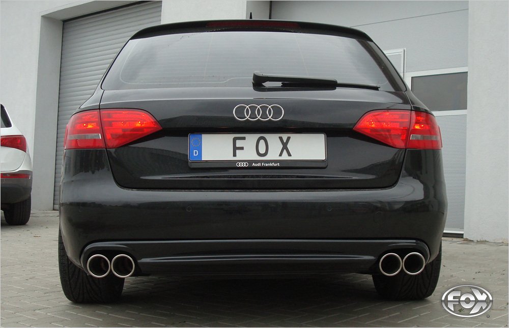Fox Duplex Auspuff Sportauspuff Sportendschalldämpfer für Audi A4 Typ B8 2x90