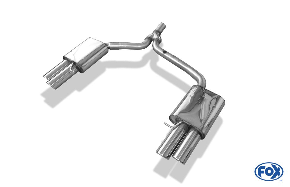 Fox Duplex Auspuff Sportauspuff Sportendschalldämpfer für Audi A4 Typ B8 2x90