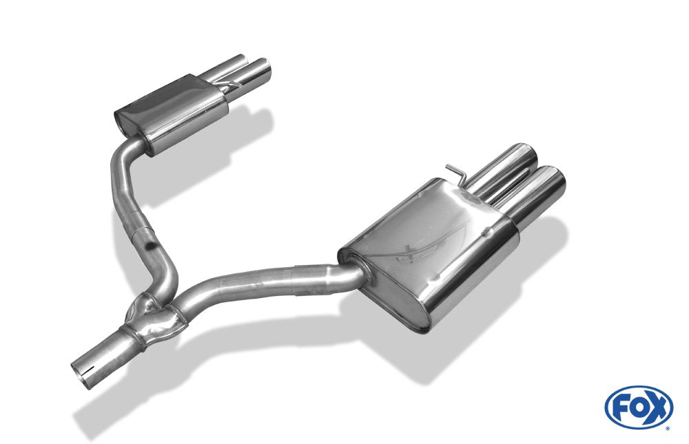 Fox Duplex Auspuff Sportauspuff Sportendschalldämpfer für Audi A4 Typ B8 2x90