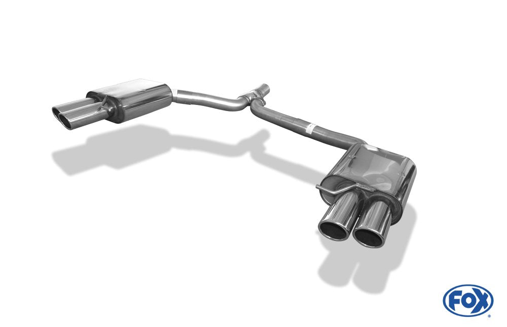 Fox Duplex Auspuff Sportauspuff Endschalldämpfer für Audi A4/A5 Typ B8 - 2,0l