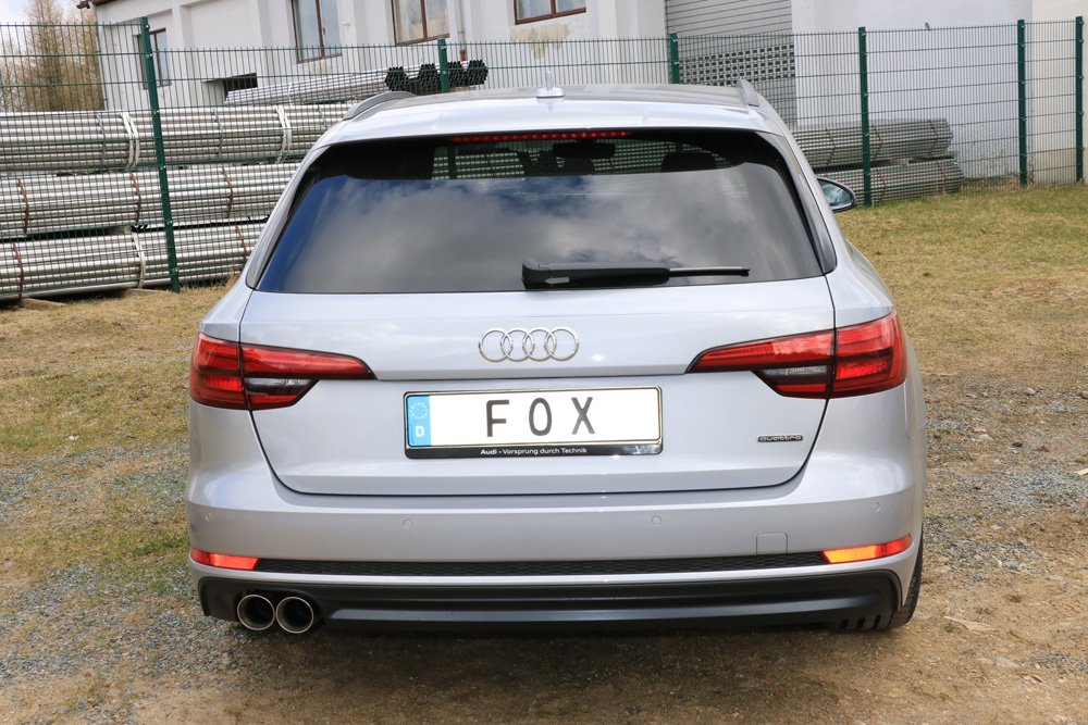 Fox Auspuff Sportauspuff Sportendschalldämpfer für Audi A4 quattro B9 Limo