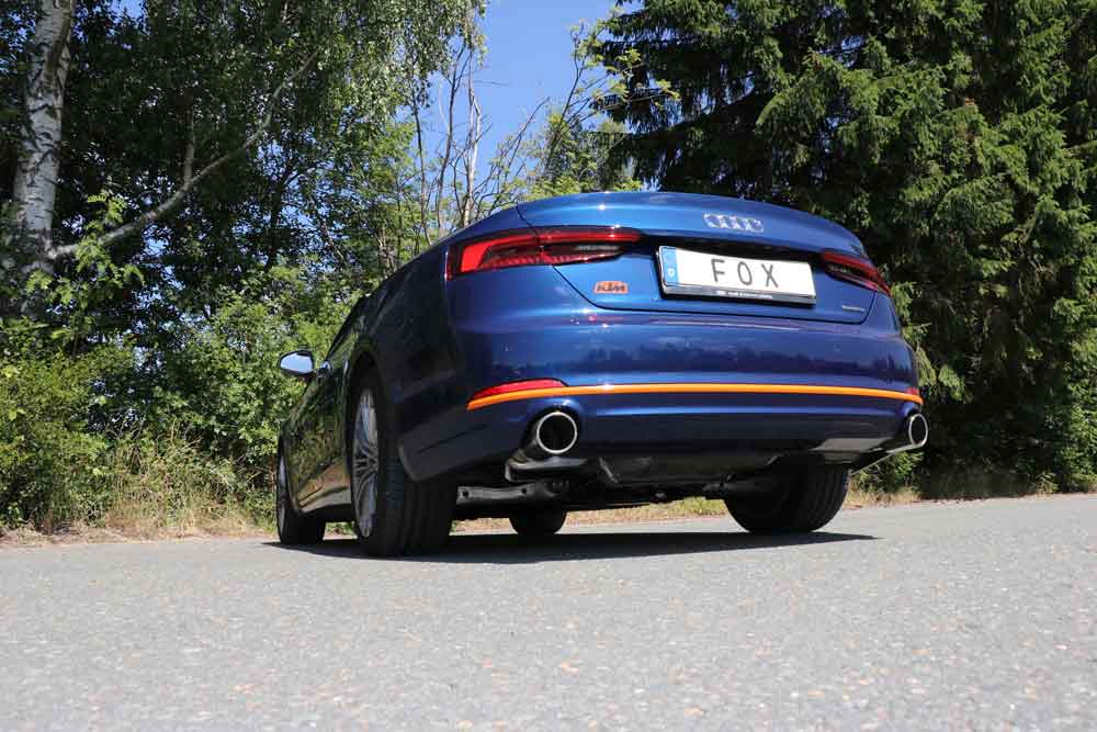 Fox Duplex Auspuff Sportauspuff Endschalldämpfer für Audi A5 quattro B9 Cabrio
