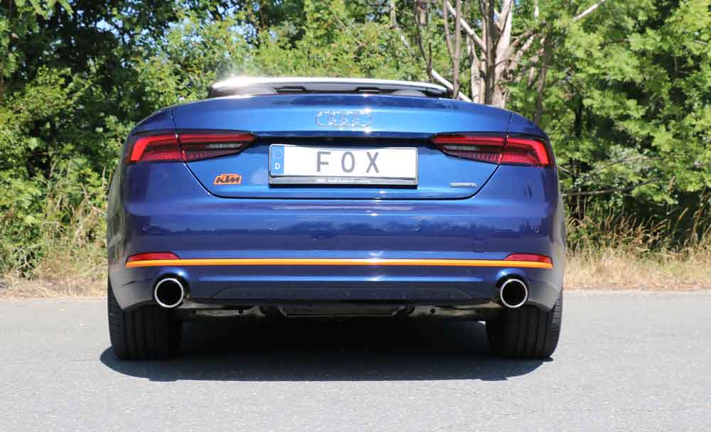 Fox Duplex Auspuff Sportauspuff Endschalldämpfer für Audi A5 quattro B9 Cabrio