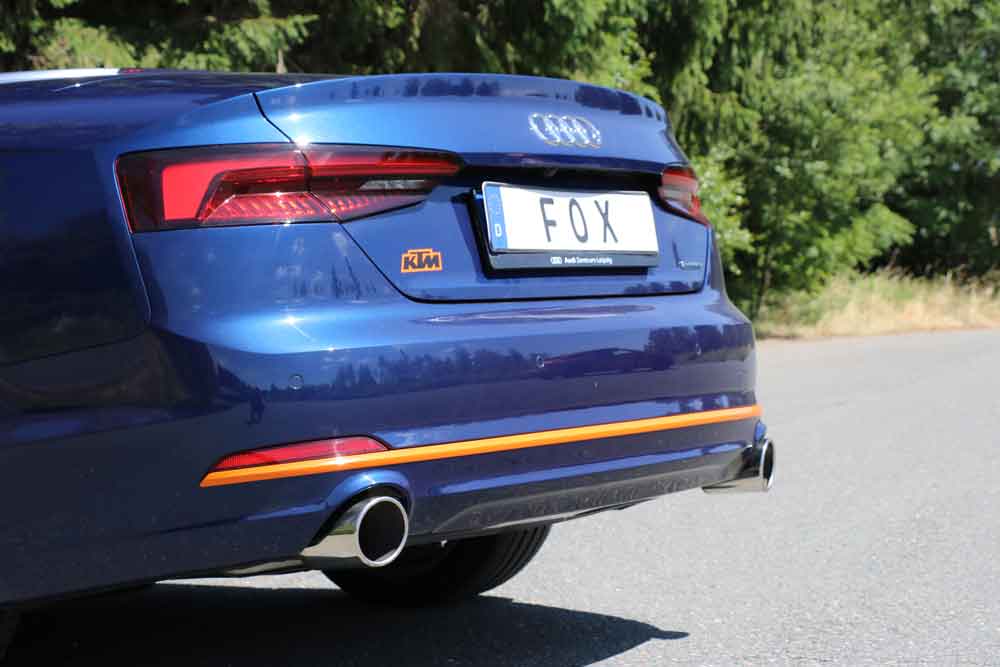 Fox Duplex Auspuff Sportauspuff Endschalldämpfer für Audi A5 quattro B9 Cabrio