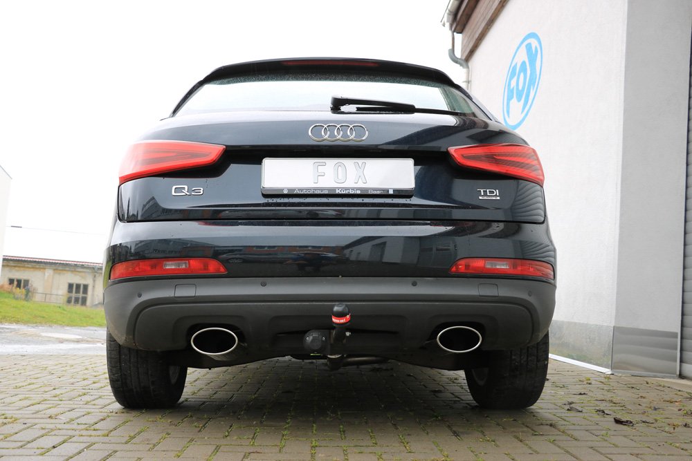 Fox Duplex Auspuff Sportauspuff Endschalldämpfer für Audi Q3 2,0l TDI