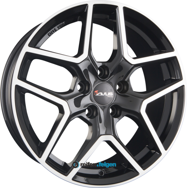 AVUS Racing AC-519 7x17 ET45 5x114.3 NB73.1 Black Polished werk91-4 Schwarz