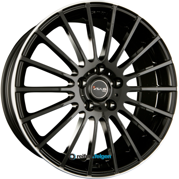 AVUS Racing AC-M03 7x17 ET38 4x100 NB73.1 Black Polished Lip