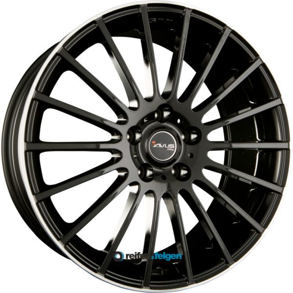 AVUS Racing AC-M03 7x17 ET38 5x105 NB56.6 Black Polished Lip