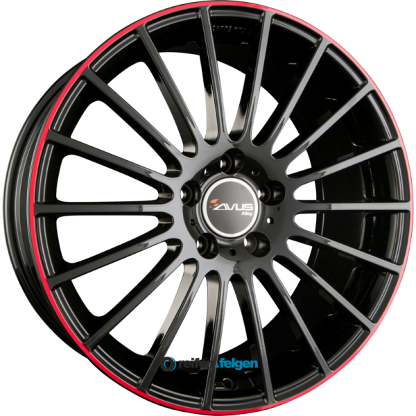 AVUS Racing AC-M03 8x18 ET45 5x112 NB66.6 Black Red Line