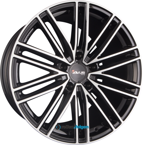 AVUS Racing AC-M08 9x20 ET25 5x112 NB66.6 Black Polished