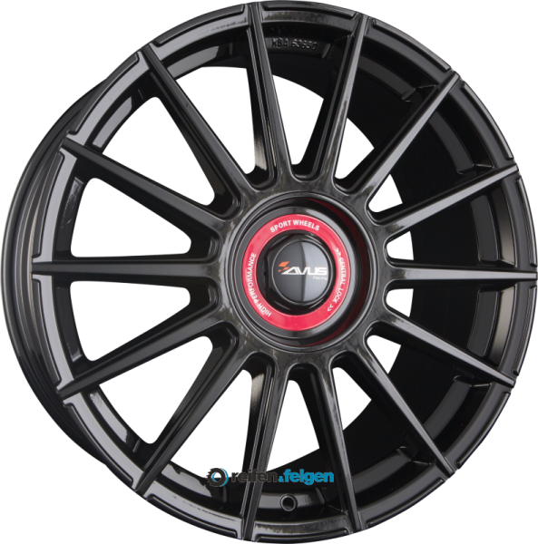 AVUS Racing AC-M09 8x18 ET30 5x112 5x120 NB72.6 Black Cap Rosso