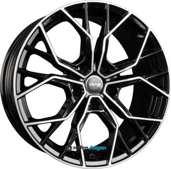AVUS Racing AC-M10 8x18 ET43 5x120 NB72.6 Black Polished werk91-4 Schwarz