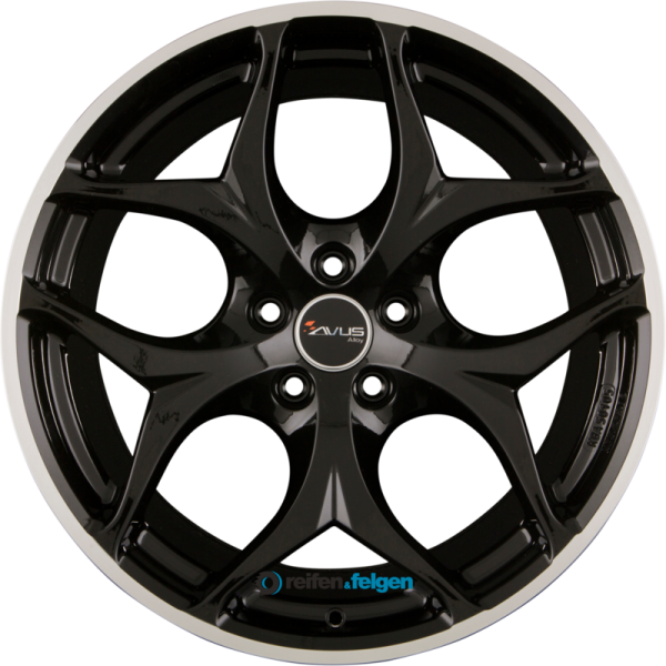 AVUS Racing AC-MB2 10x20 ET40 5x120 NB74.1 Black Polished Lip