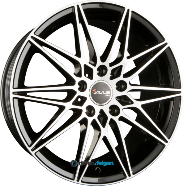 AVUS Racing AC-MB5 8x19 ET45 5x120 NB72.6 Black Polished