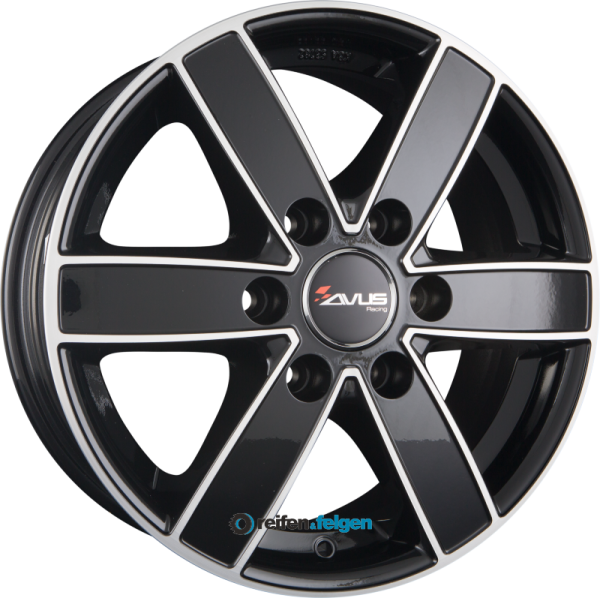 AVUS Racing AC-V61 7.5x17 ET38 6x139.7 NB67.1 Black Polished